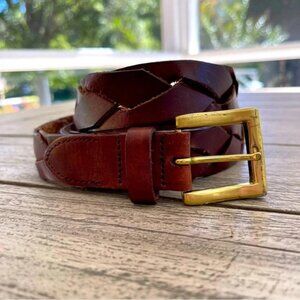 Leather Woven Mens Leather Belt